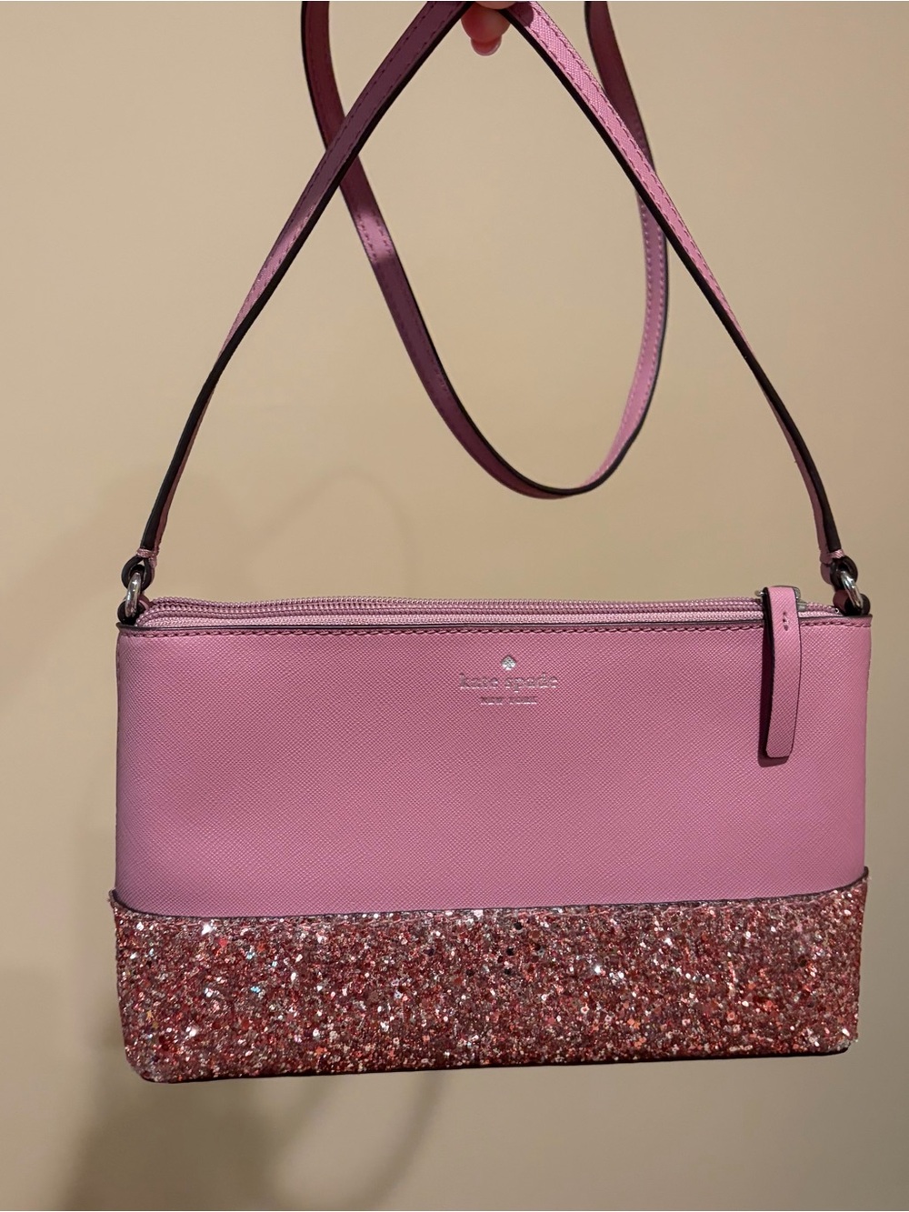 kate spade Pink Glitter Trim Crossbody Bag